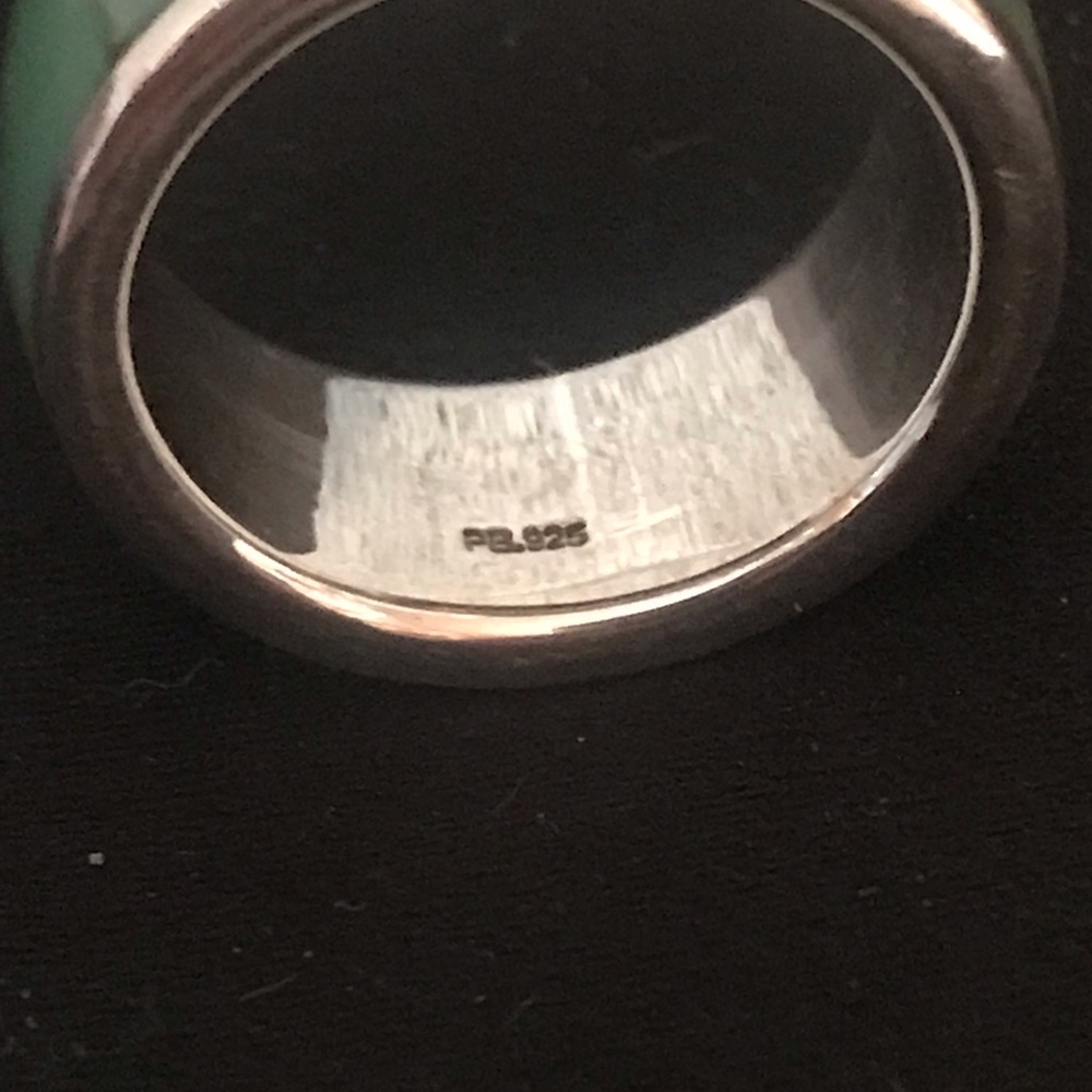 Turquoise Silver Band Ring - Picture 4 of 8